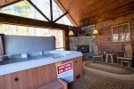 MAIN LEVEL ENCLOSED PORCH HOT TUB W/ FIREPLACE AREA